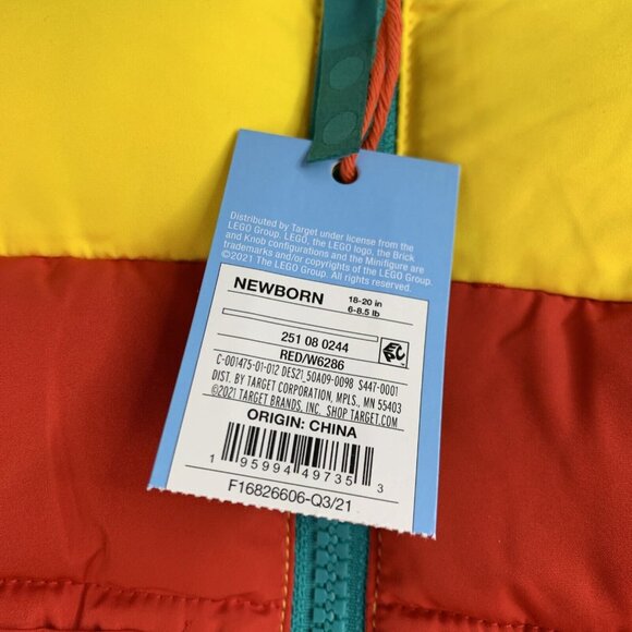 Lego x Target Newborn Puffer Jacket Baby Boy Coat Vest Color Block - Picture 3 of 8
